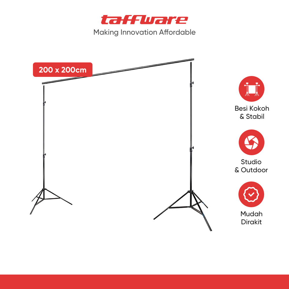 TaffSTUDIO Bracket Stand Backdrop Foto Studio Aluminium 200x200cm - DD-110