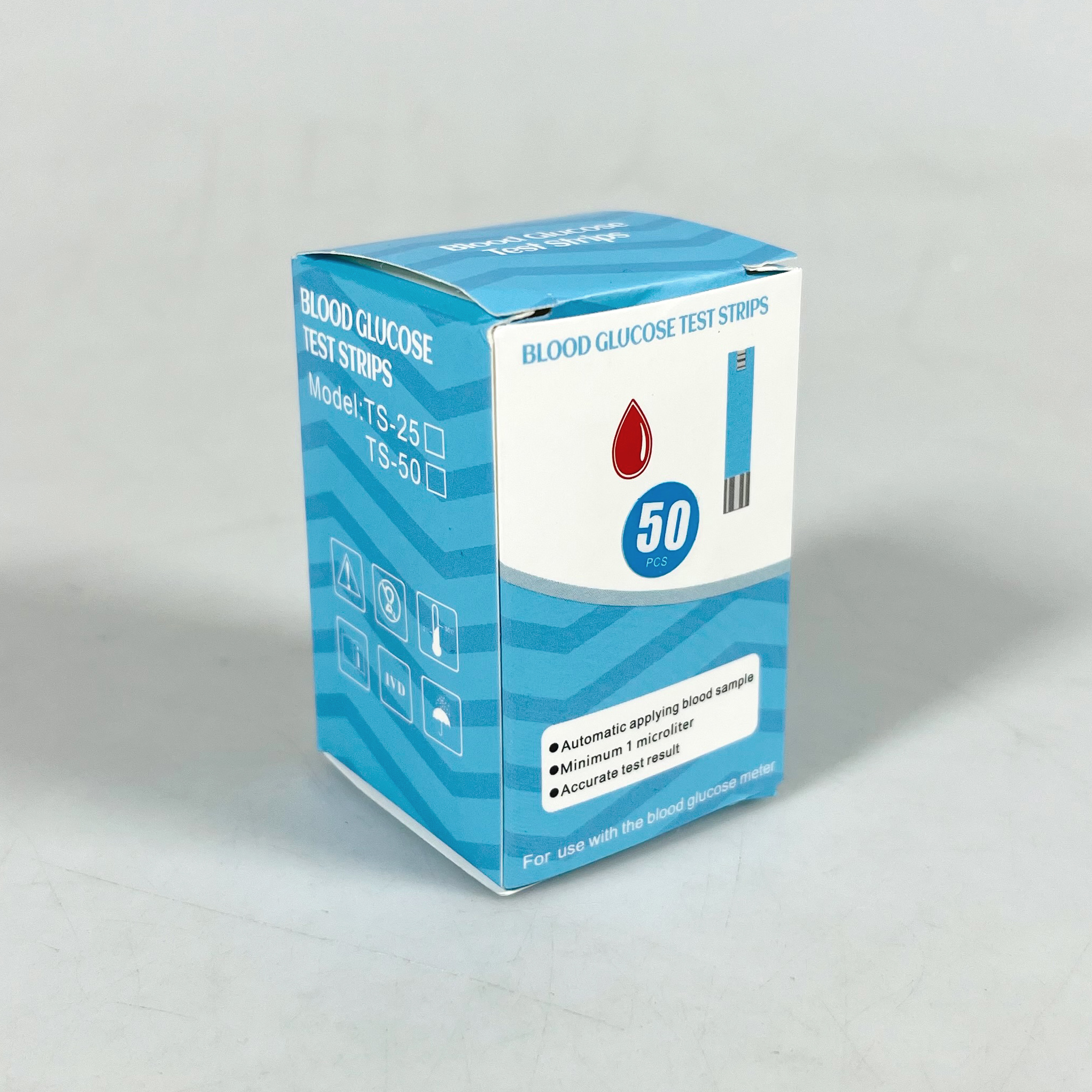 TaffOMICRON Strip Cek Gula Darah Blood Glucose Test Needles 50 PCS - TS-50