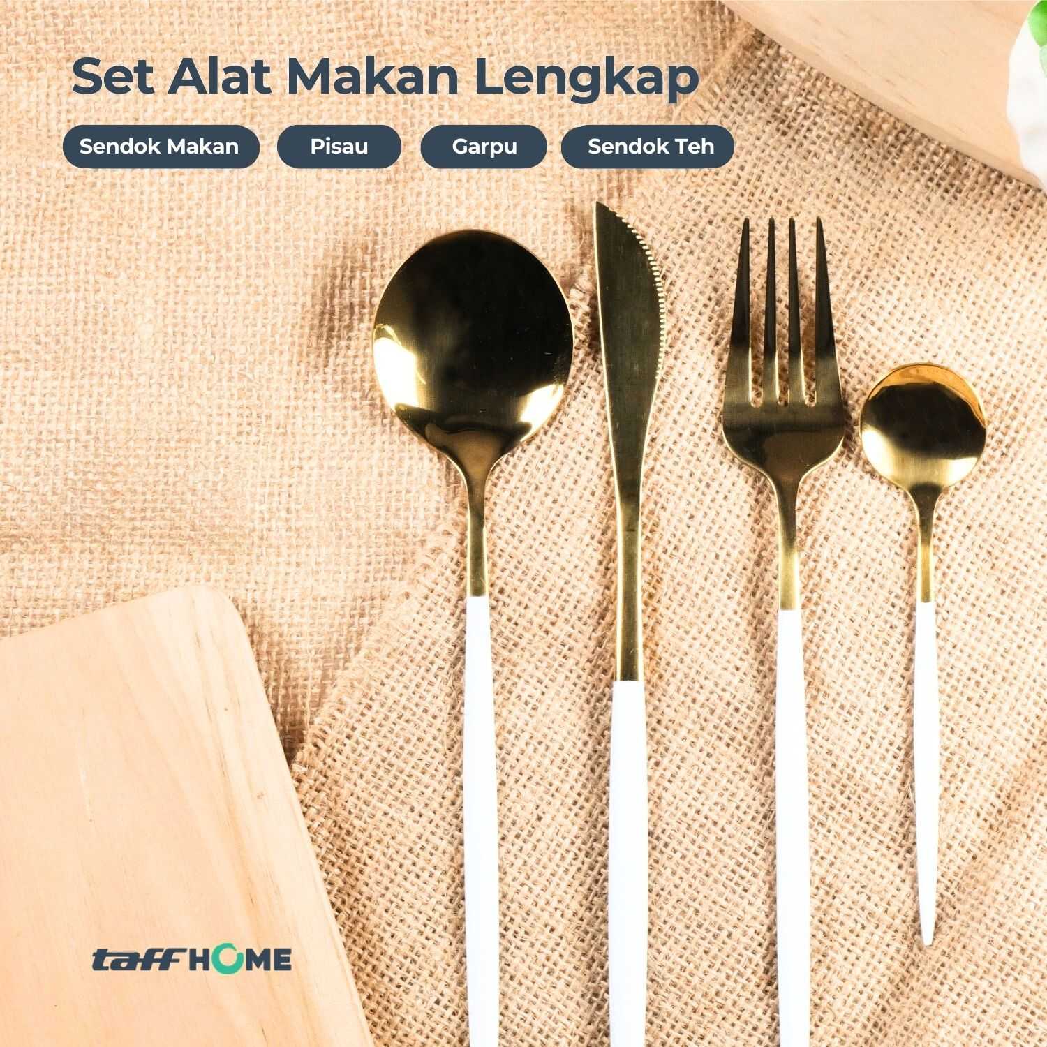 TaffHOME Set Alat Makan Sendok Garpu Cutlery Stainless Steel 24 PCS - TW873