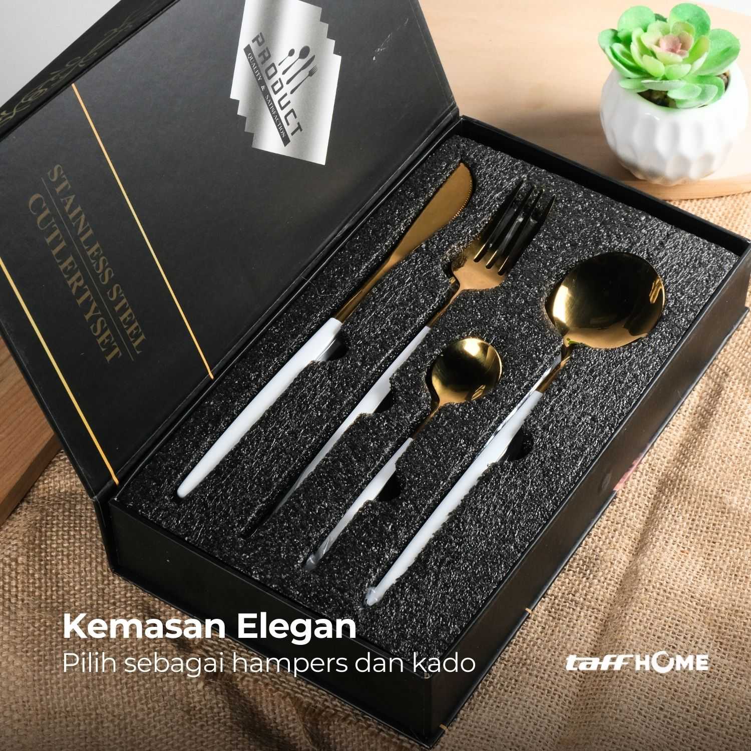 TaffHOME Set Alat Makan Sendok Garpu Cutlery Stainless Steel 24 PCS - TW873