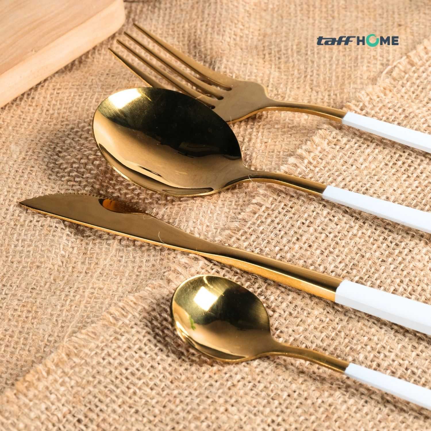 TaffHOME Set Alat Makan Sendok Garpu Cutlery Stainless Steel 24 PCS - TW873