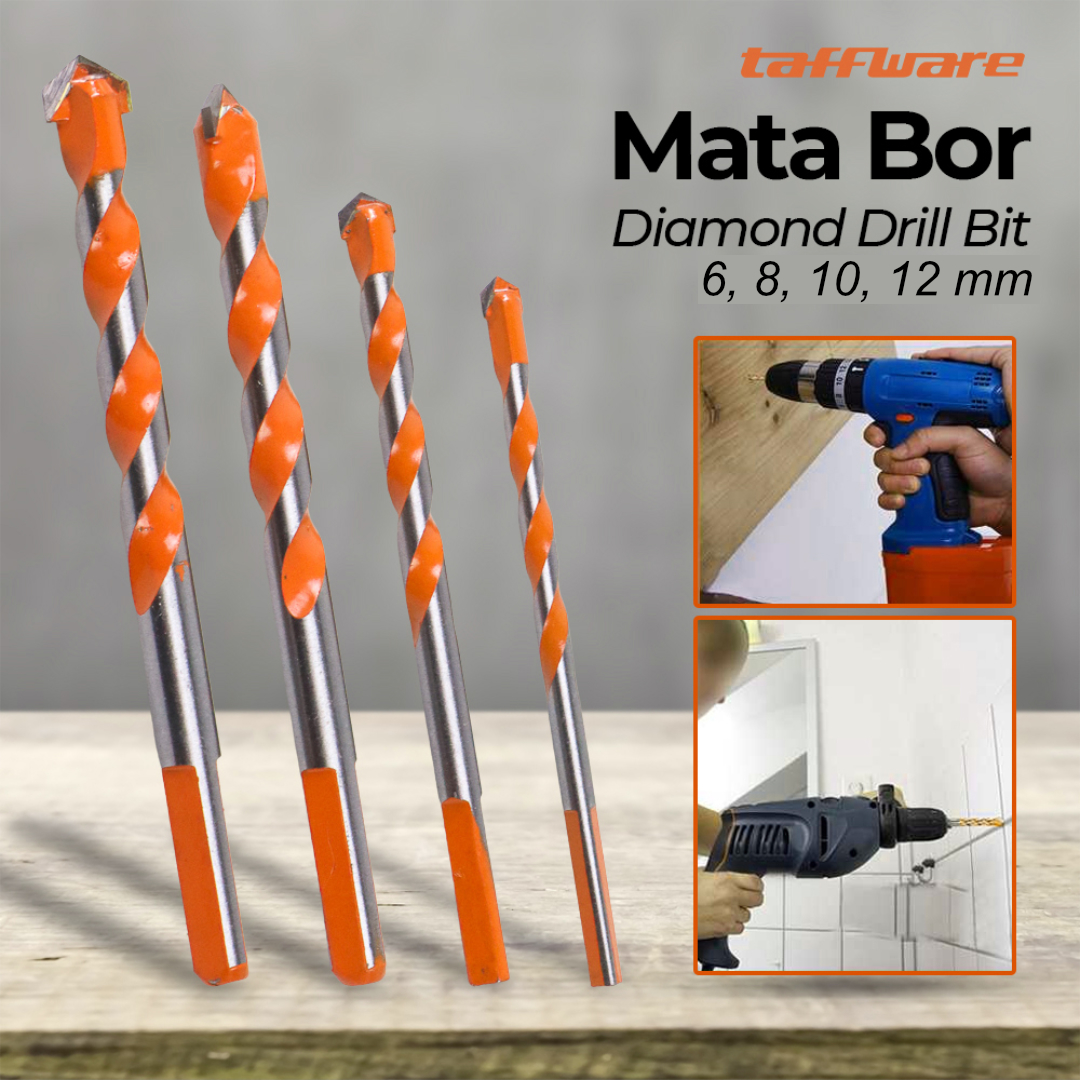 Taffware Mata Bor Diamond Drill Bit 6/8/10/12mm 4 PCS - 1