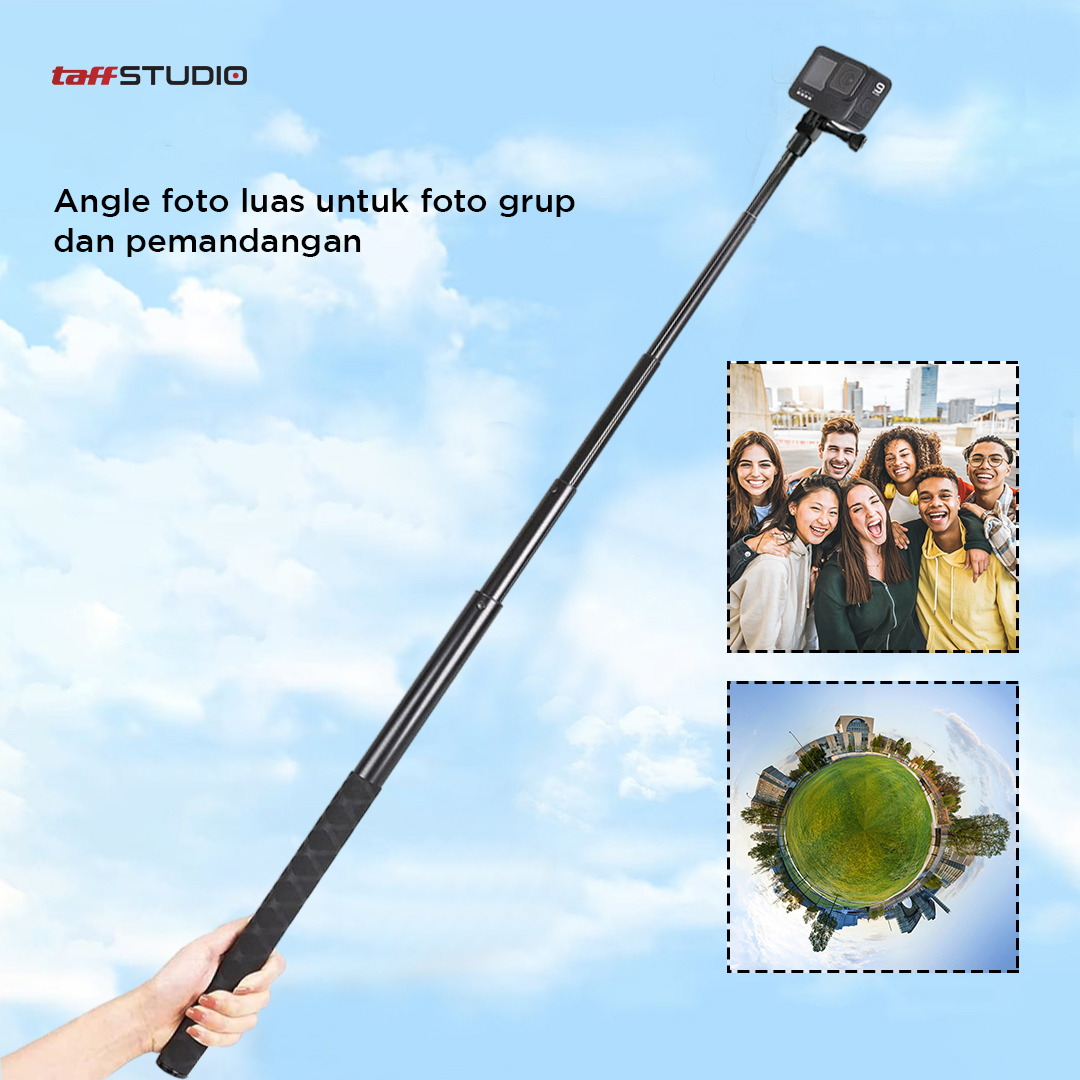 TaffSTUDIO Tongsis Selfie Stick Ultra Long 1.5M Insta360 GoPro - YZ515