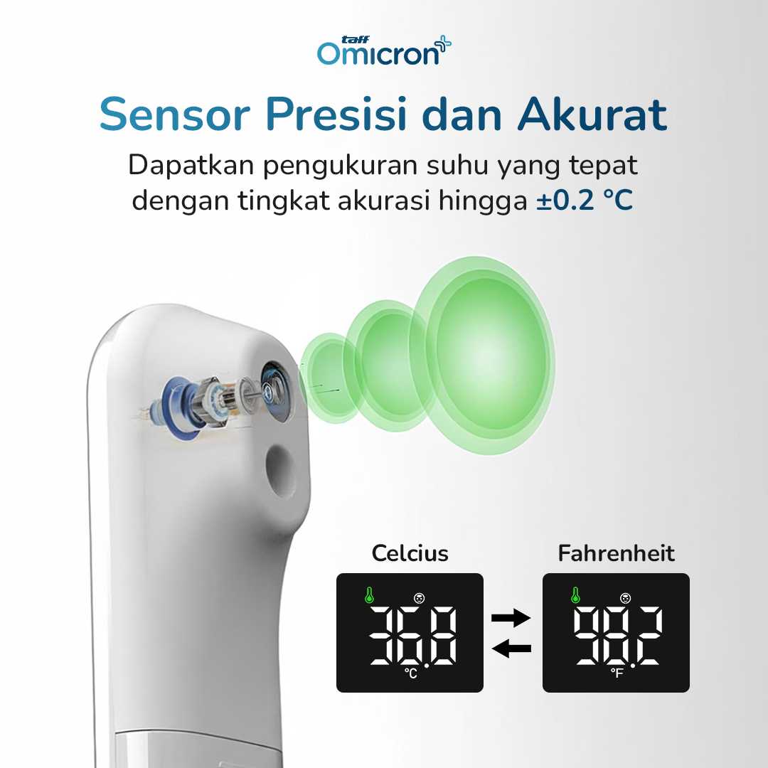 TaffOmicron Termometer Suhu Badan Digital Thermogun Infrared Dual Mode - AD811