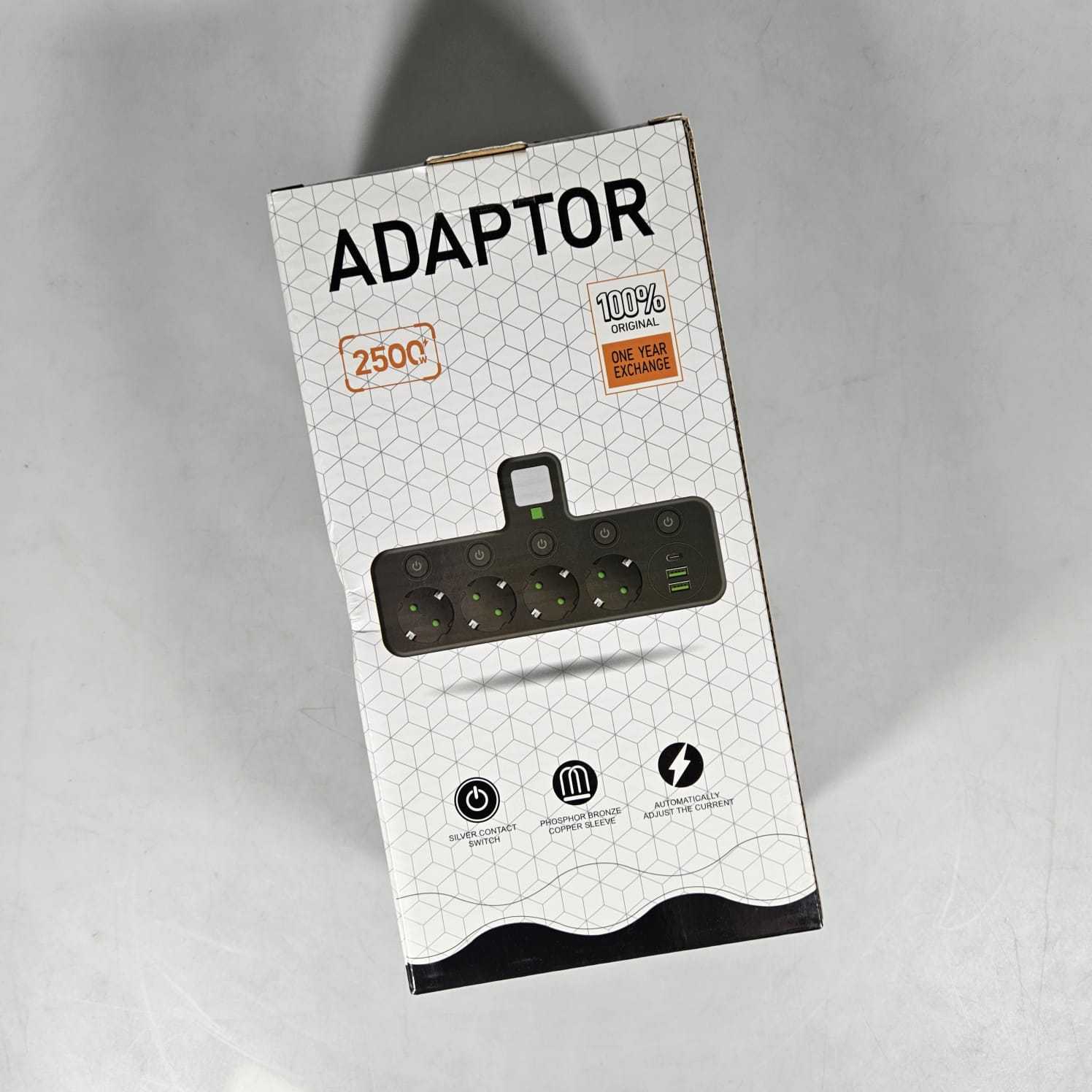 Taffware Stop Kontak 4 Lubang USB Type C EU Plug 10A 110-250V 2500W - EU-8625UL