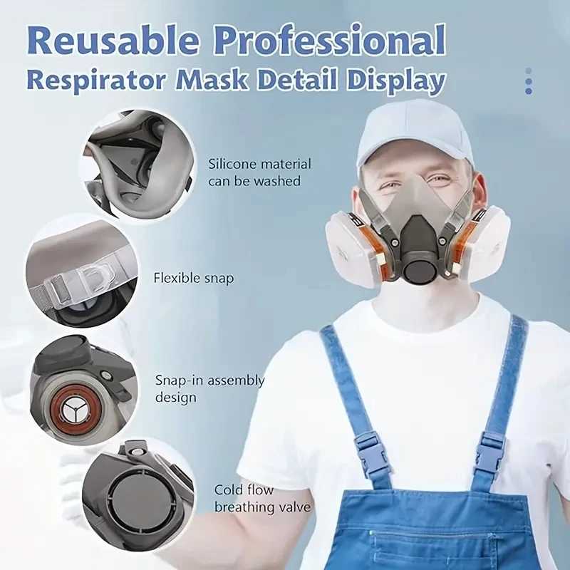 TaffGUARD Masker Gas Respirator Lab Anti Virus Half Mask 6200 - MA009