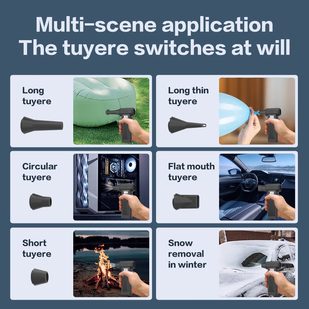 Taffware Air Duster Blower Mini Turbo Jet Fan 8000mAh 245W with Nozzle - C29