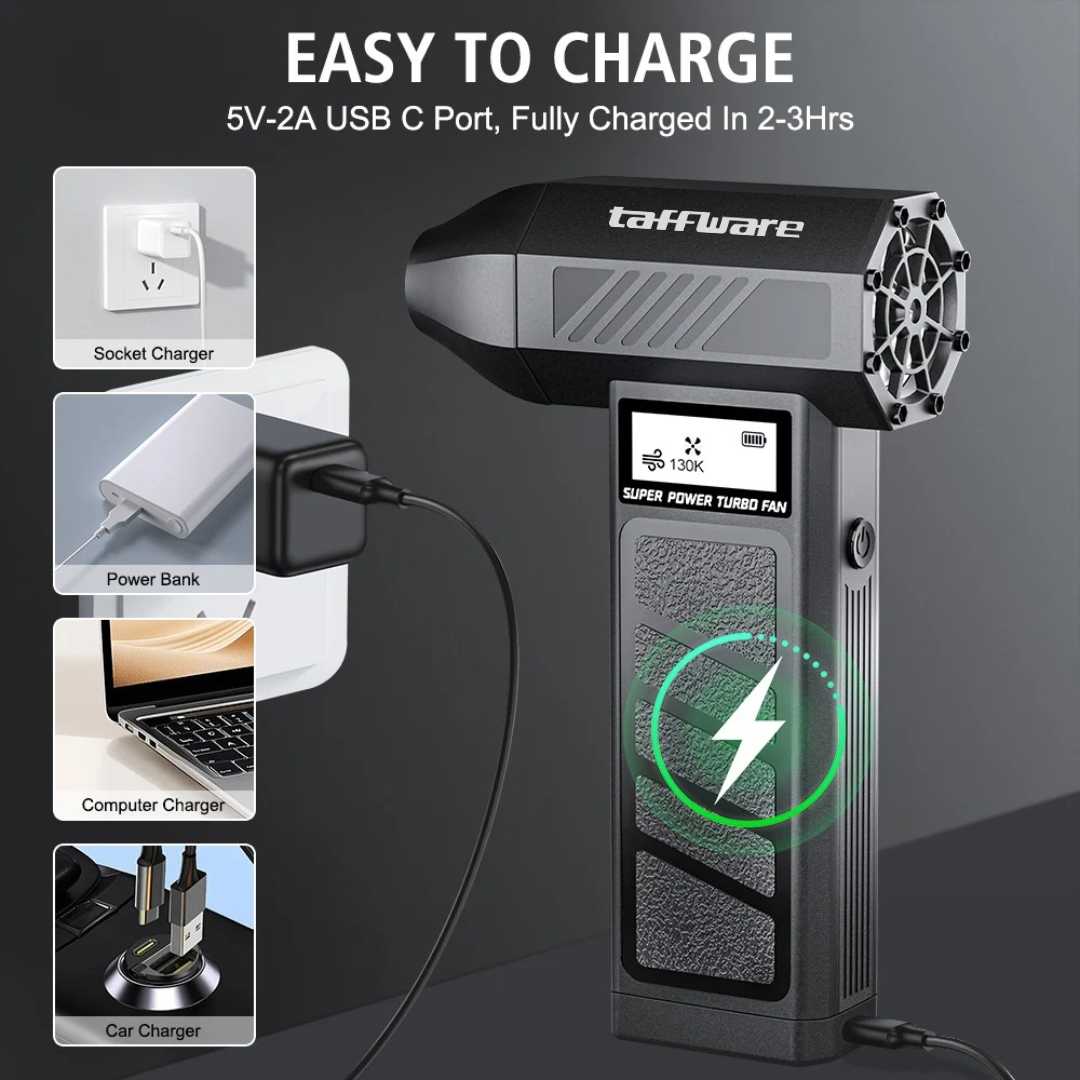 Taffware Mini Turbo Violent Air Blower Cordless Jet Portable 130000RPM - PAR-13