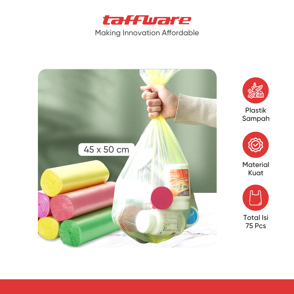 TaffPACK Kantong Plastik Sampah Disposable Bag 5 Roll - LKL-001
