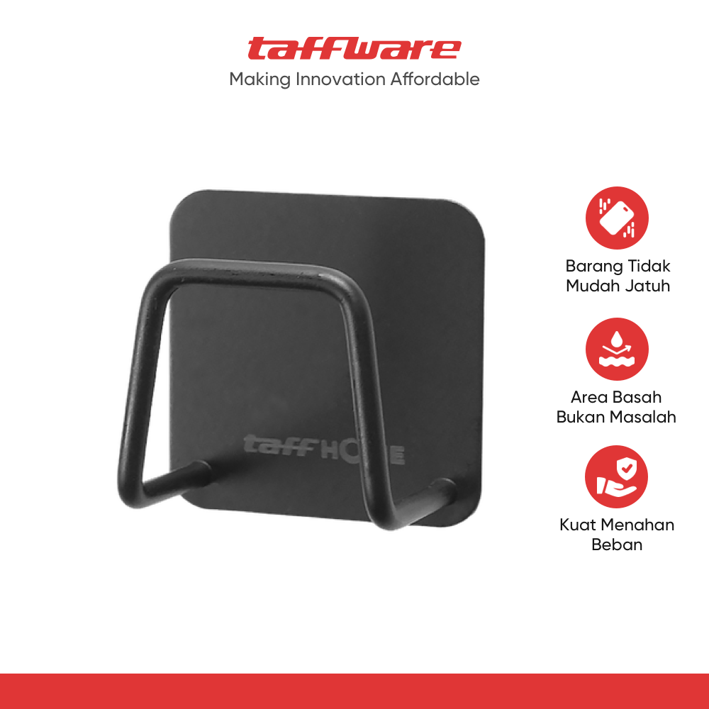 TaffHOME Gantungan Dinding Tempel Waterproof Wall Hook Stainless Steel - TH201