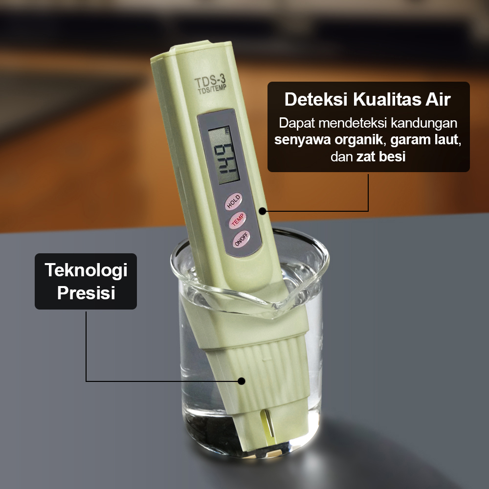 TaffHOME TDS Meter Alat Ukur Kualitas Air Water Quality Tester - TDS-3