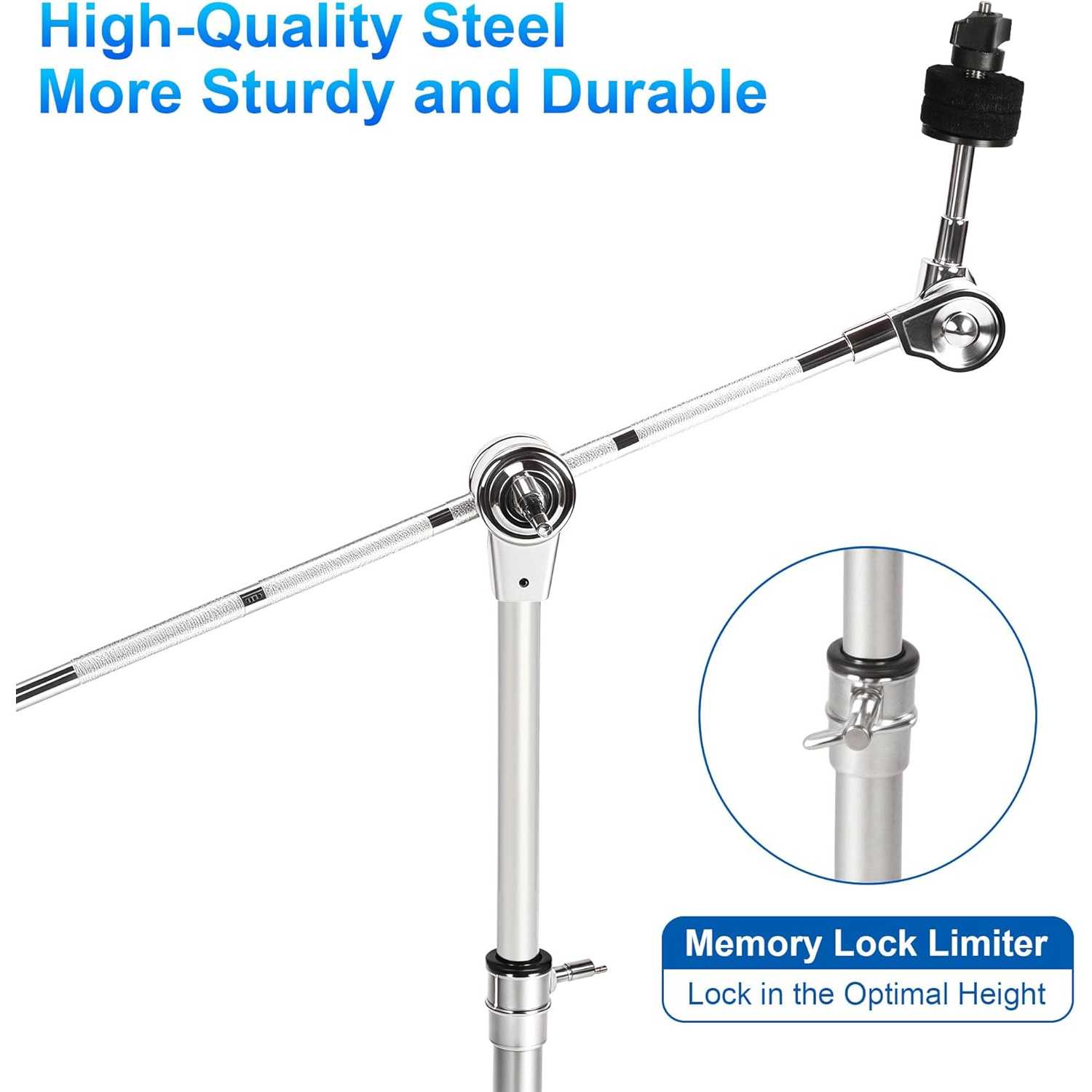 TaffSTUDIO Drum Cymbal Stand Heavy Duty Adjustable Double Braced - FM-CST