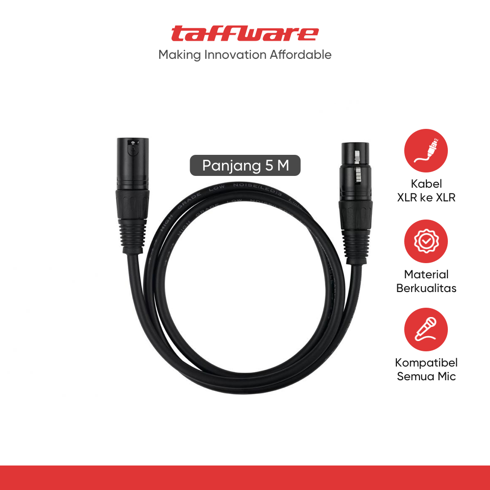 TaffSTUDIO Kabel XLR M/F OFC Microphone Karaoke Shielded - BOF30