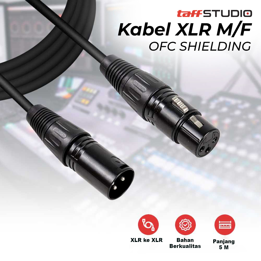 TaffSTUDIO Kabel XLR M/F OFC Microphone Karaoke Shielded - BOF30