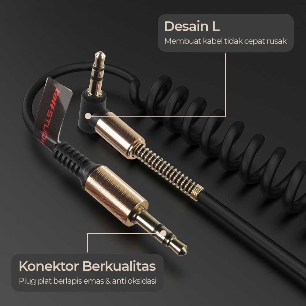 TaffSTUDIO Kabel Audio AUX 3.5mm Spring L Jack 1.5M - ZHY43938