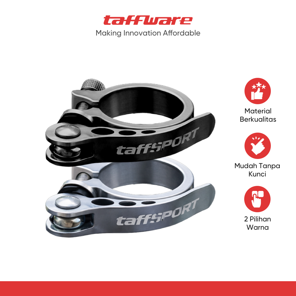 ginee_20260310165834468_1719024307.png TaffSPORT Seat Post Clamp Sepeda Quick Release 31.8m for 27.2/28.6mm - S2