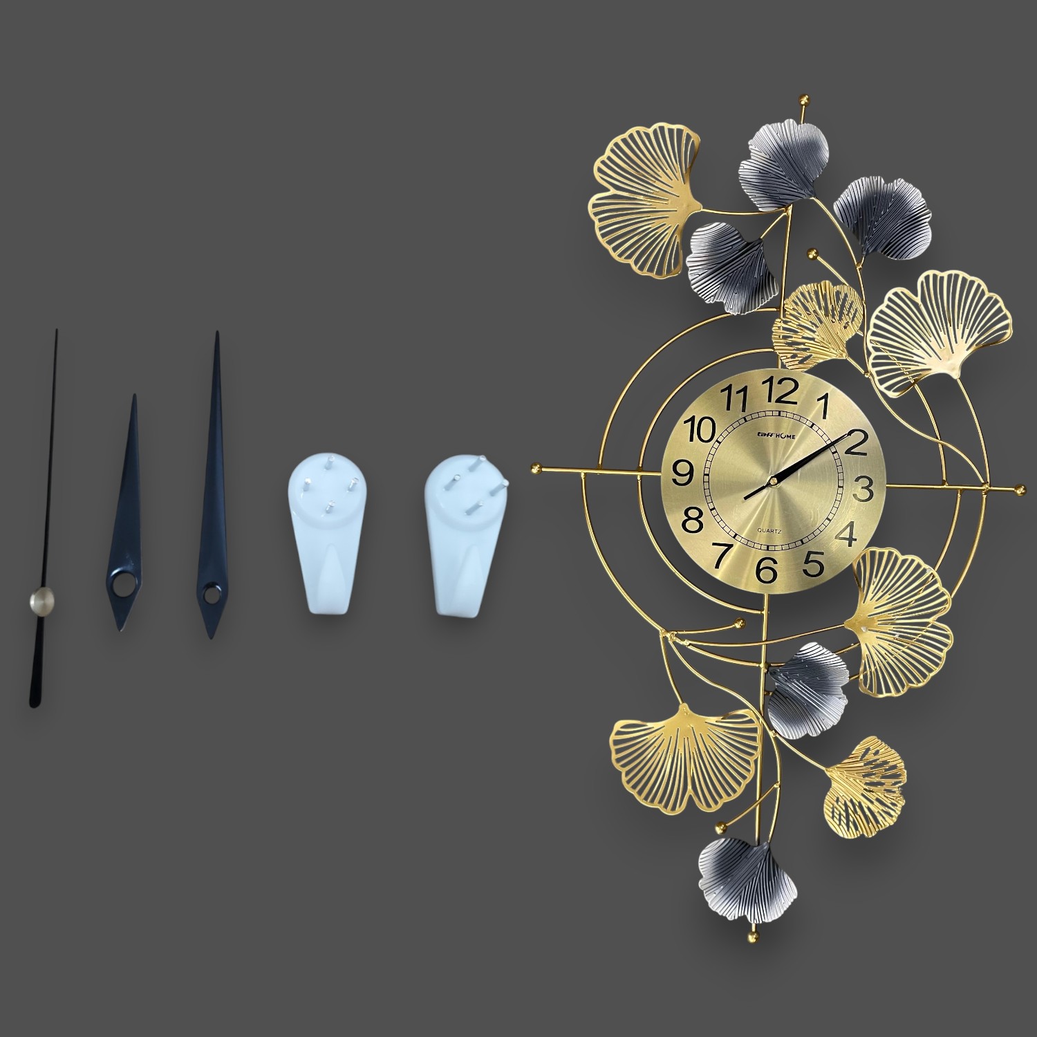 TaffHOME Jam Dinding Elegan Ginkgo Biloba Silent Movement 81.5cm - 2305
