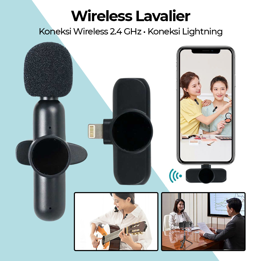 TaffSTUDIO Wireless Lavalier Lapel Microphone Vlogger Lightning 2.4GHz - HA85