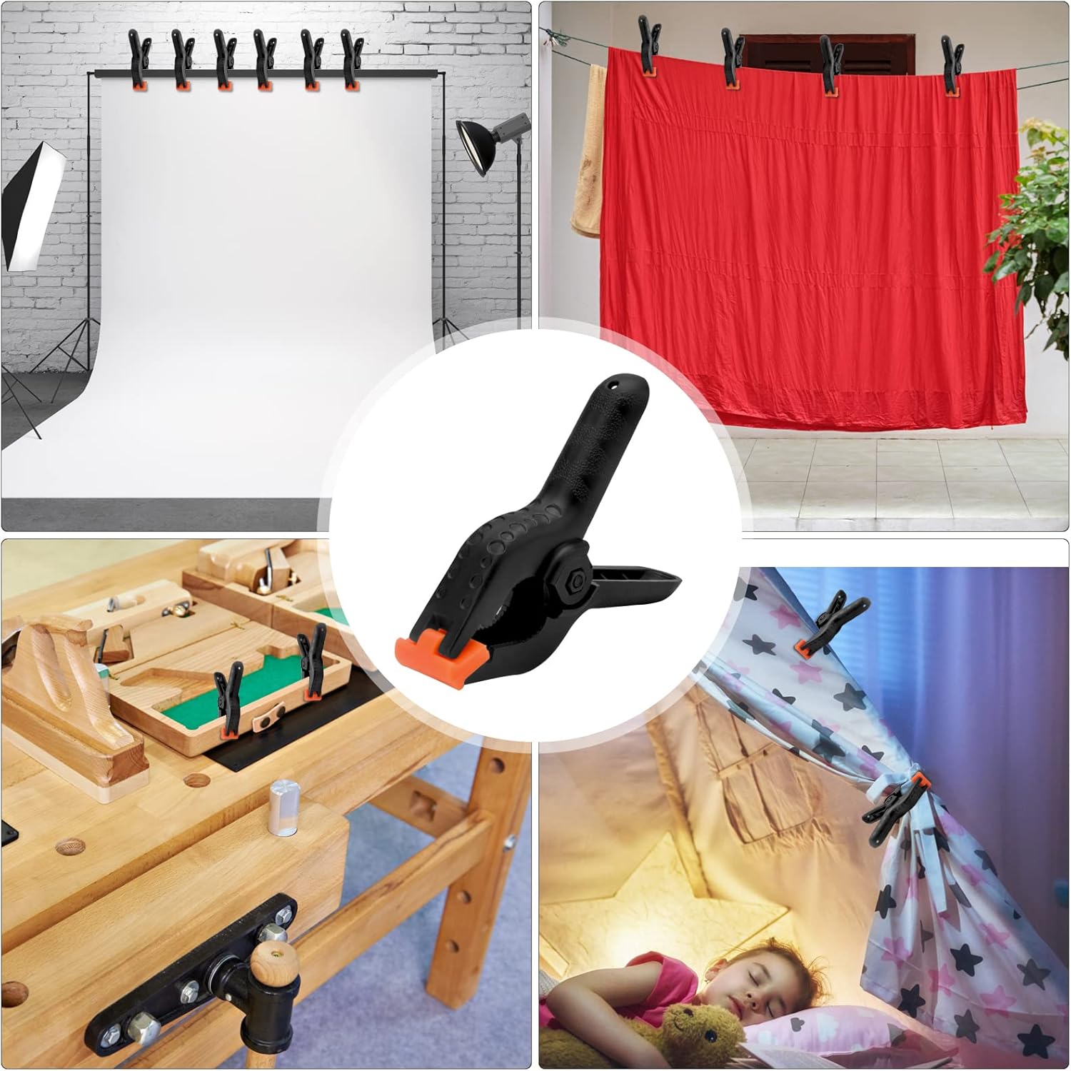 TaffSTUDIO Klip Jepit Backdrop Studio Fotografi Woodworking 6 Inch - PB-A06