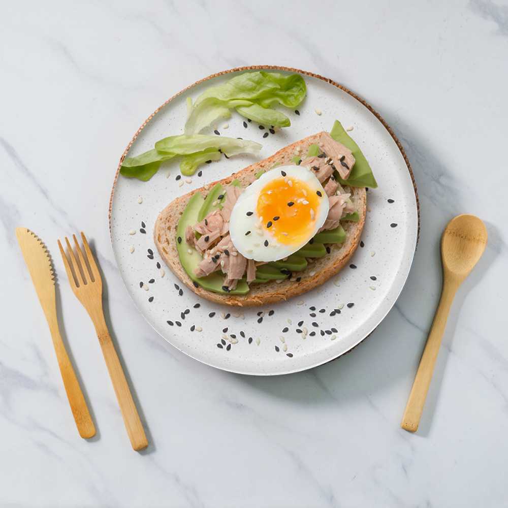 TaffHOME Set Alat Makan Perlengkapan Sendok Garpu Sumpit Bambu - EA02510