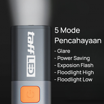 TaffLED Senter LED USB Rechargeable Zoom Flashlight 300 Lumens - ZJ-119