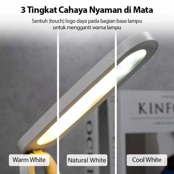 TaffLED Lampu Meja Belajar Rechargeable Foldable 3 Color 8W - 1308