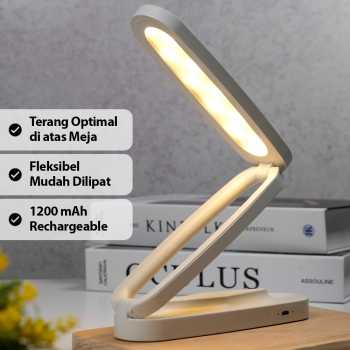 TaffLED Lampu Meja Belajar Rechargeable Foldable 3 Color 8W - 1308