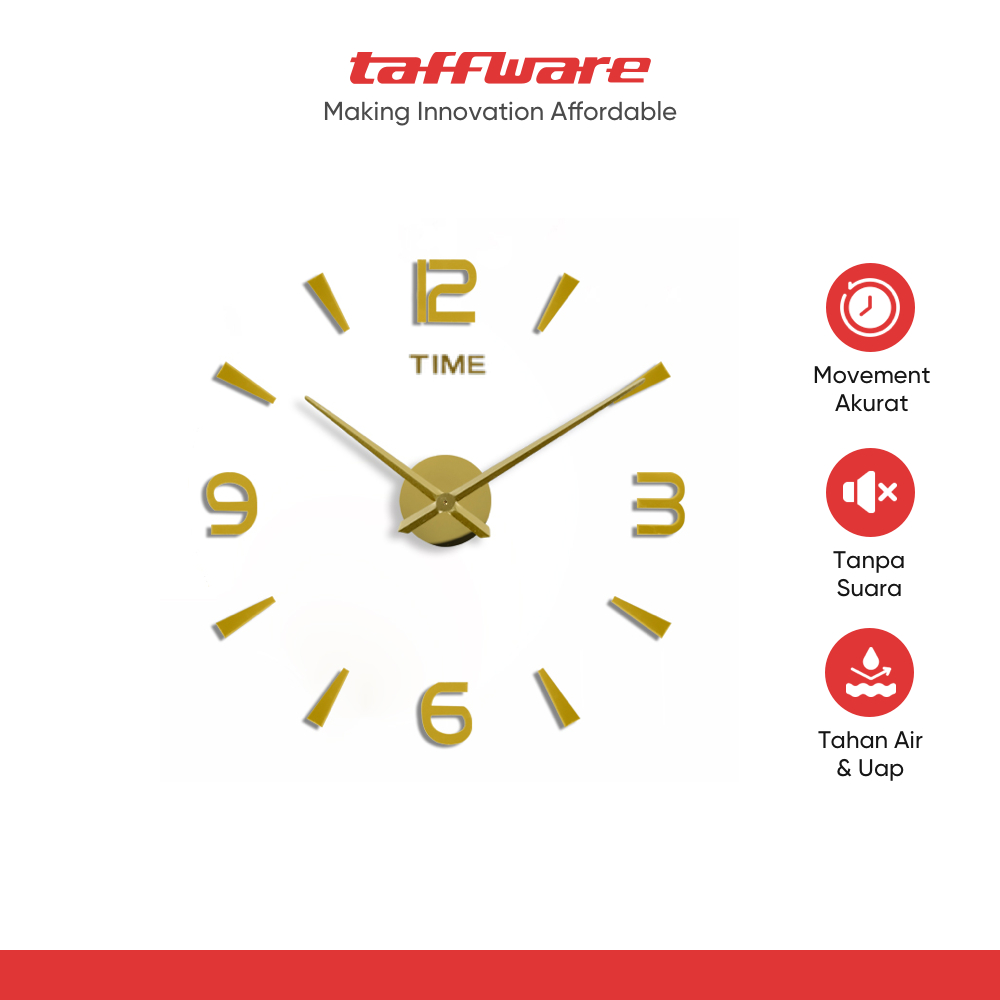 TaffHOME Jam Dinding Besar DIY Giant Wall Clock Quartz 90-100cm - DIY-104