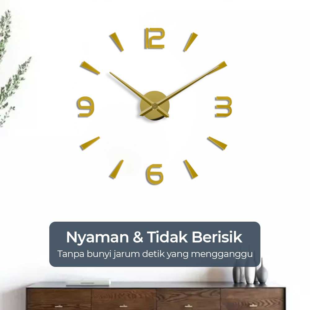 TaffHOME Jam Dinding Besar DIY Giant Wall Clock Quartz 90-100cm - DIY-104
