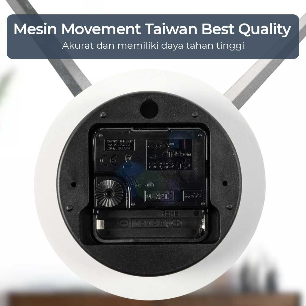 TaffHOME Jam Dinding Besar DIY Giant Wall Clock Quartz 90-100cm - DIY-104