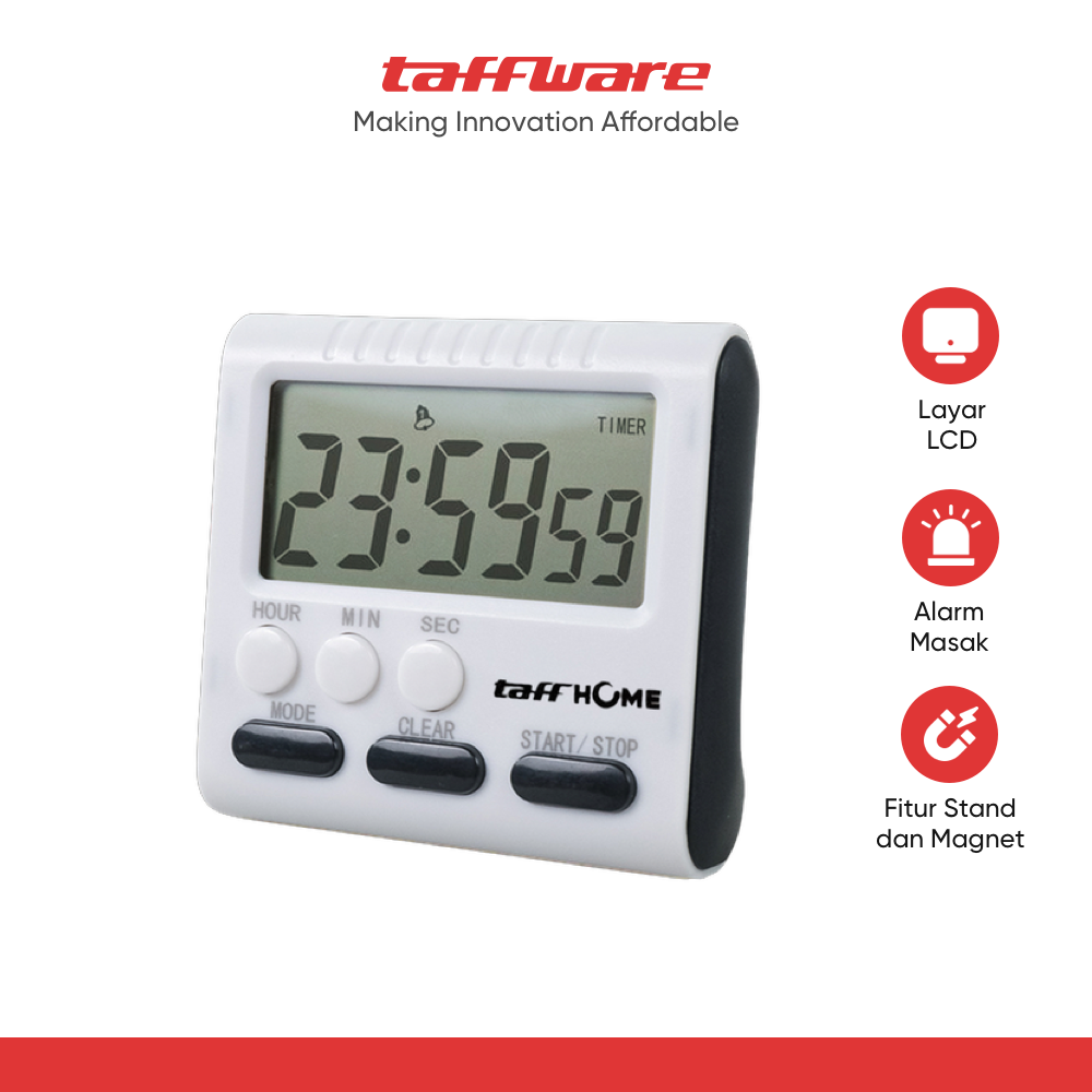 TaffHOME Timer Masak Dapur Magnetic Stand Kitchen Countdown Clock - JS-183