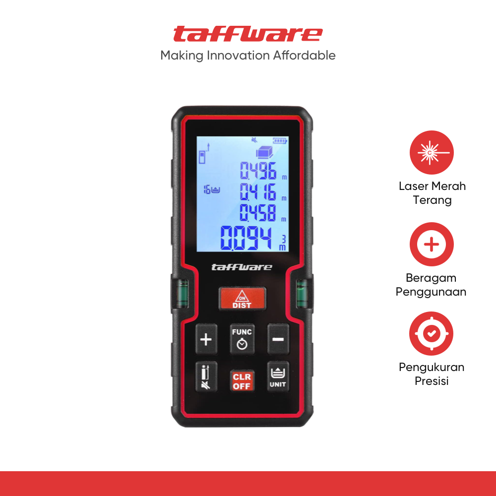 Taffware Meteran Laser Digital Distance Meter Rangefinder Portable 40M - S1