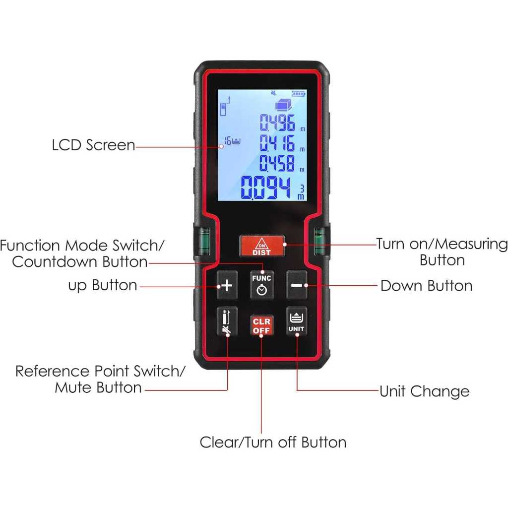 Taffware Meteran Laser Digital Distance Meter Rangefinder Portable 40M - S1