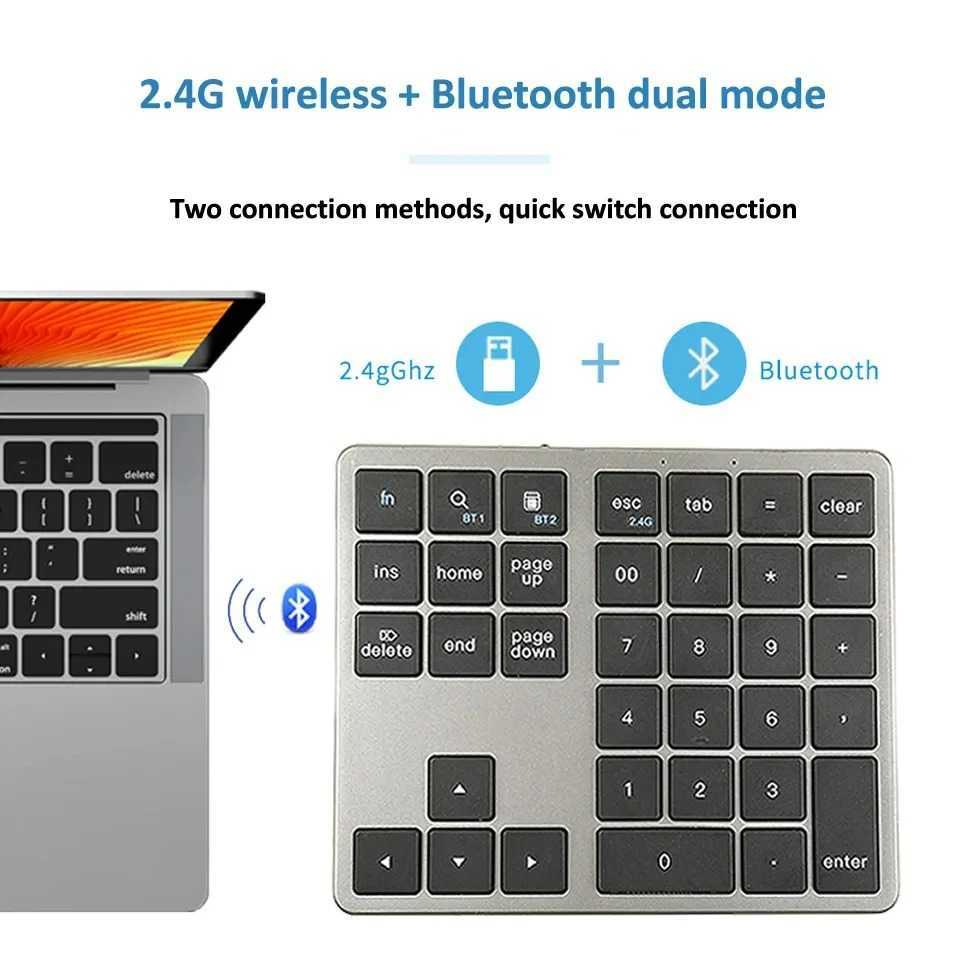 Taffware Keyboard Numeric Numpad 2.4GHz Bluetooth Silent Keypad - K35