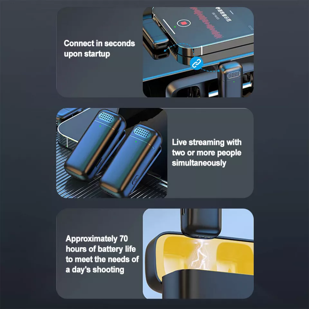 TaffSTUDIO Wireless Lavalier Lapel Microphone Vlogger Type C 2.4GHz - K6