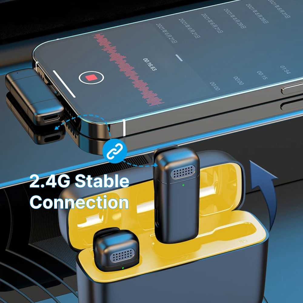 TaffSTUDIO Wireless Lavalier Lapel Microphone Vlogger Type C 2.4GHz - K6