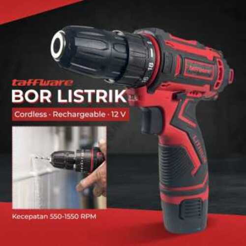 Taffware Bor Listrik Cordless Lithium Battery Electric Screwdriver 12V - KR564