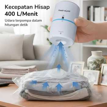 TaffHOME Pompa Vakum Baju Elektrik Vacuum Bag Pump EU Plug 3-5 kPa - GR-202