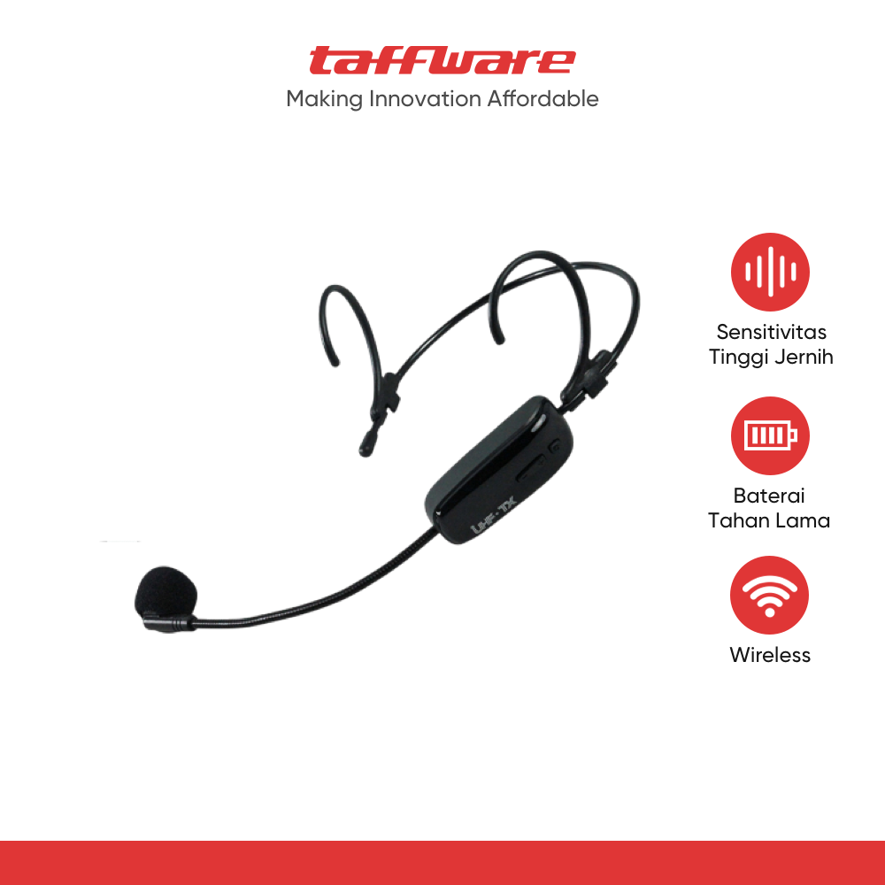 TaffSTUDIO UHF Wireless Microphone Headset Mini Portable Tour Guide - HX-W002-2H