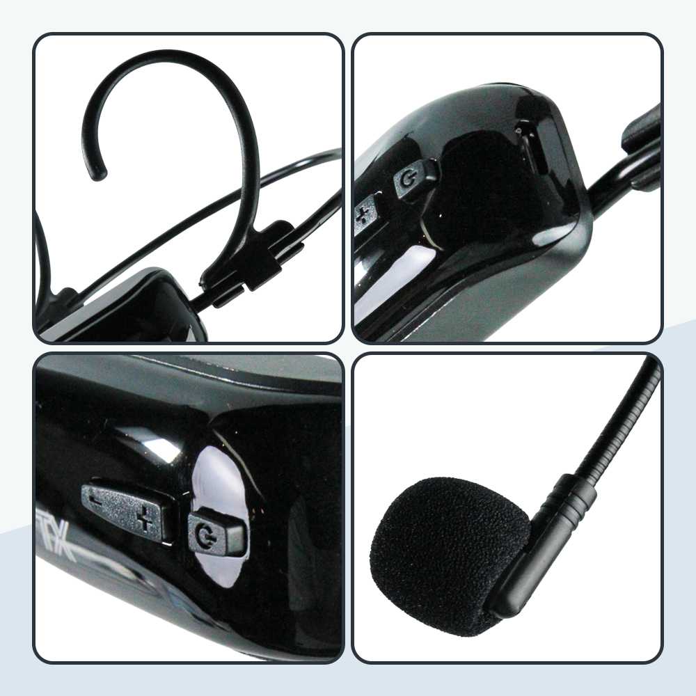 TaffSTUDIO UHF Wireless Microphone Headset Mini Portable Tour Guide - HX-W002-2H