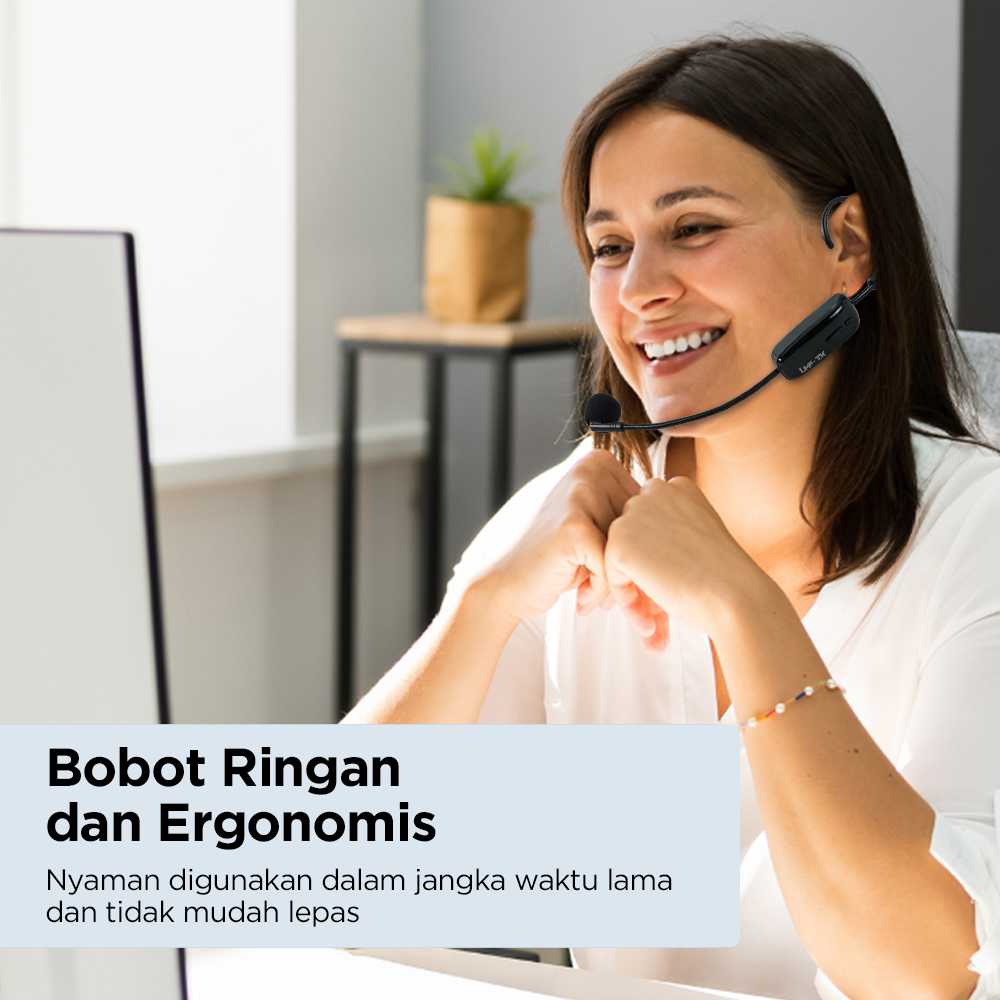 TaffSTUDIO UHF Wireless Microphone Headset Mini Portable Tour Guide - HX-W002-2H