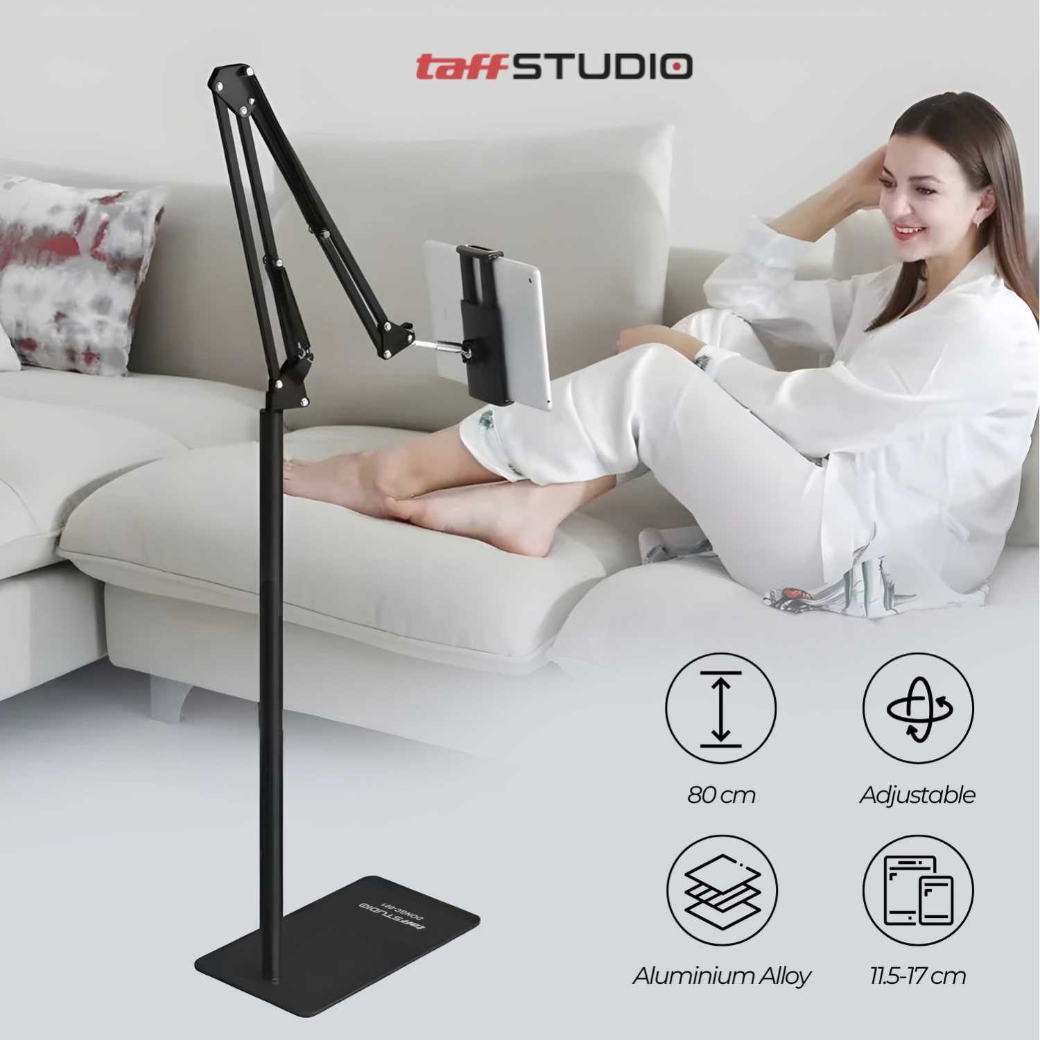 ginee_20260317152418548_0919625857.jpg TaffSTUDIO Floor Stand Lazypod Smartphone iPad Tablet Holder 134cm - DONGC-001