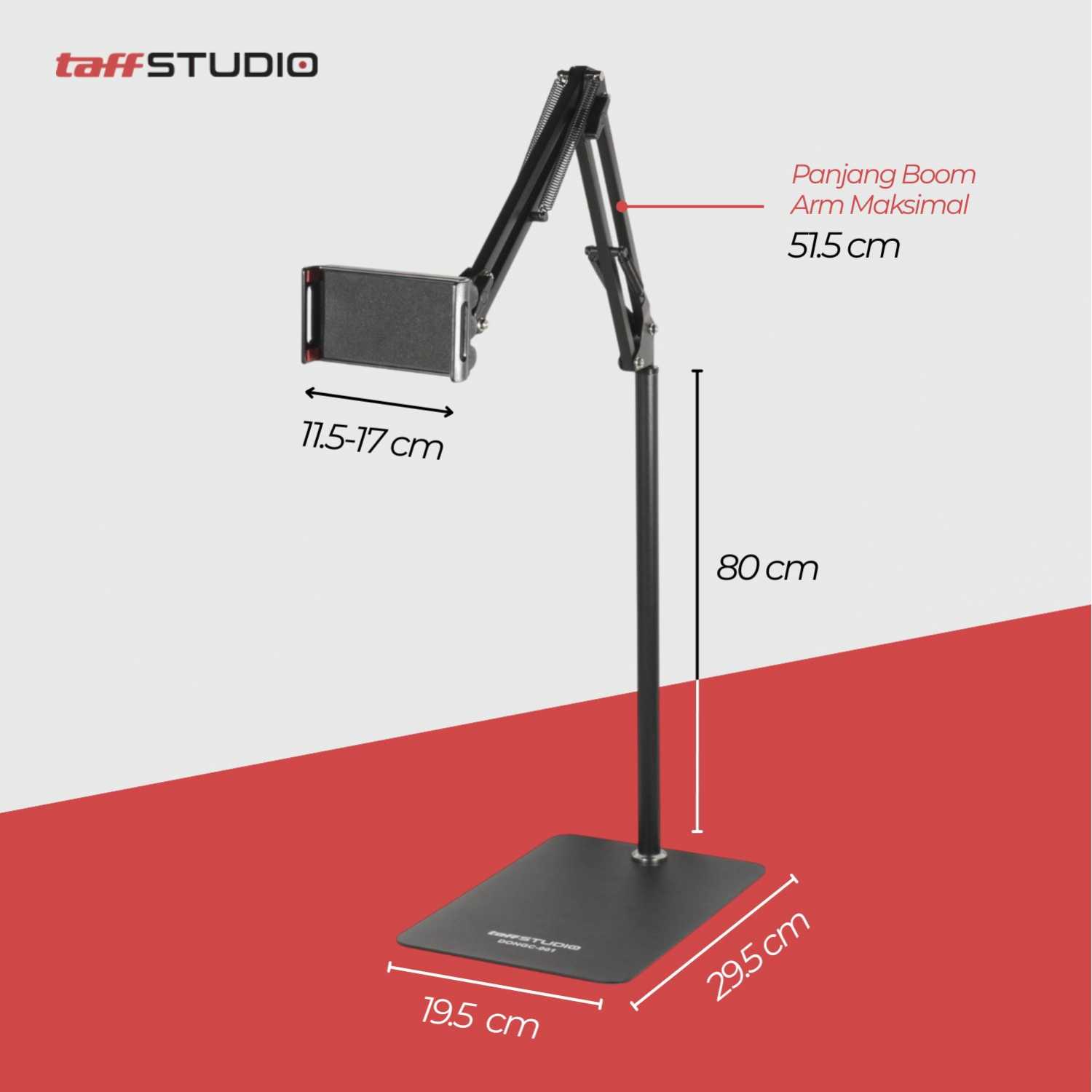 ginee_20260317152418775_6739754391.jpg TaffSTUDIO Floor Stand Lazypod Smartphone iPad Tablet Holder 134cm - DONGC-001