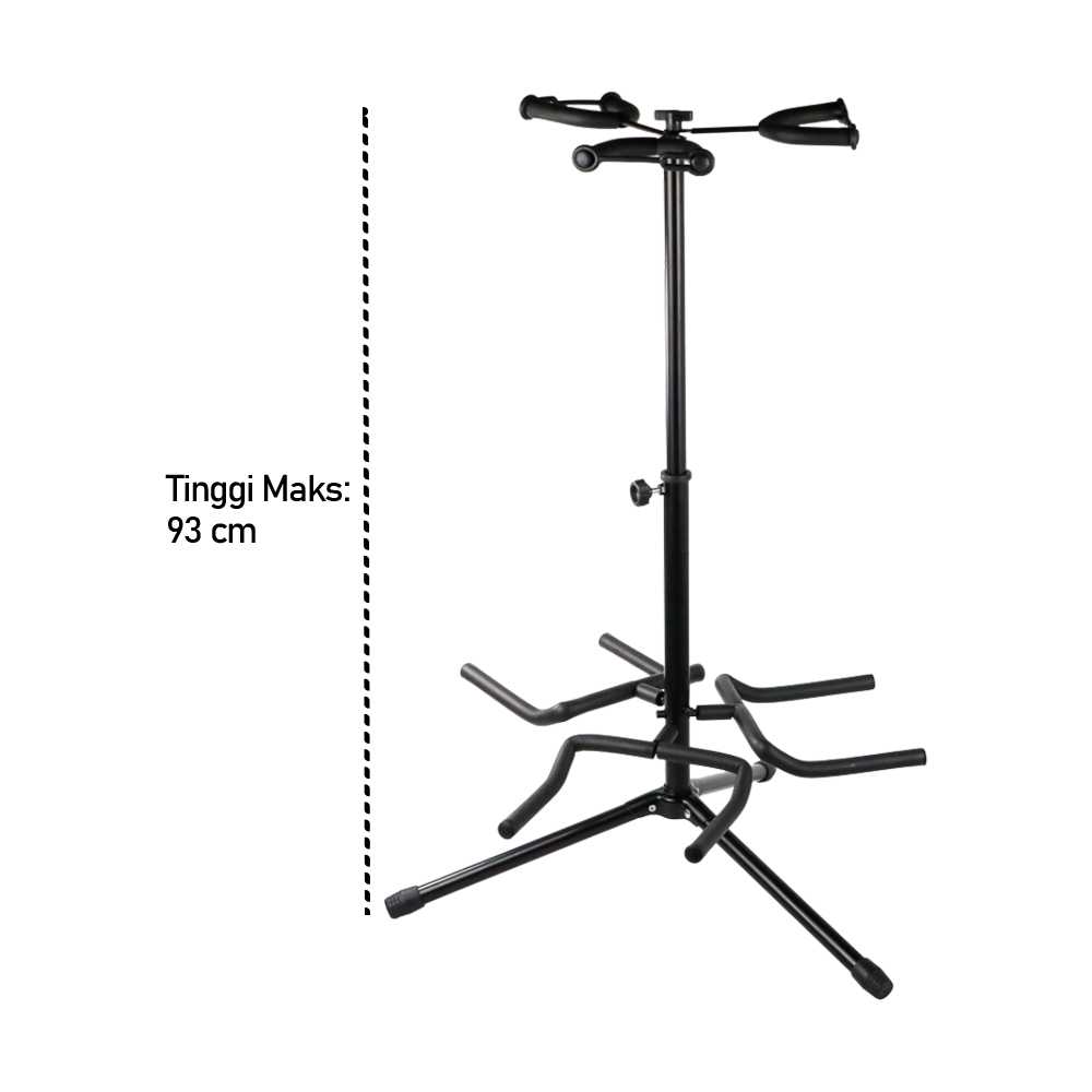 TaffSTUDIO Stand Gitar Folding 3 Dock Adjustable Besi - HK434