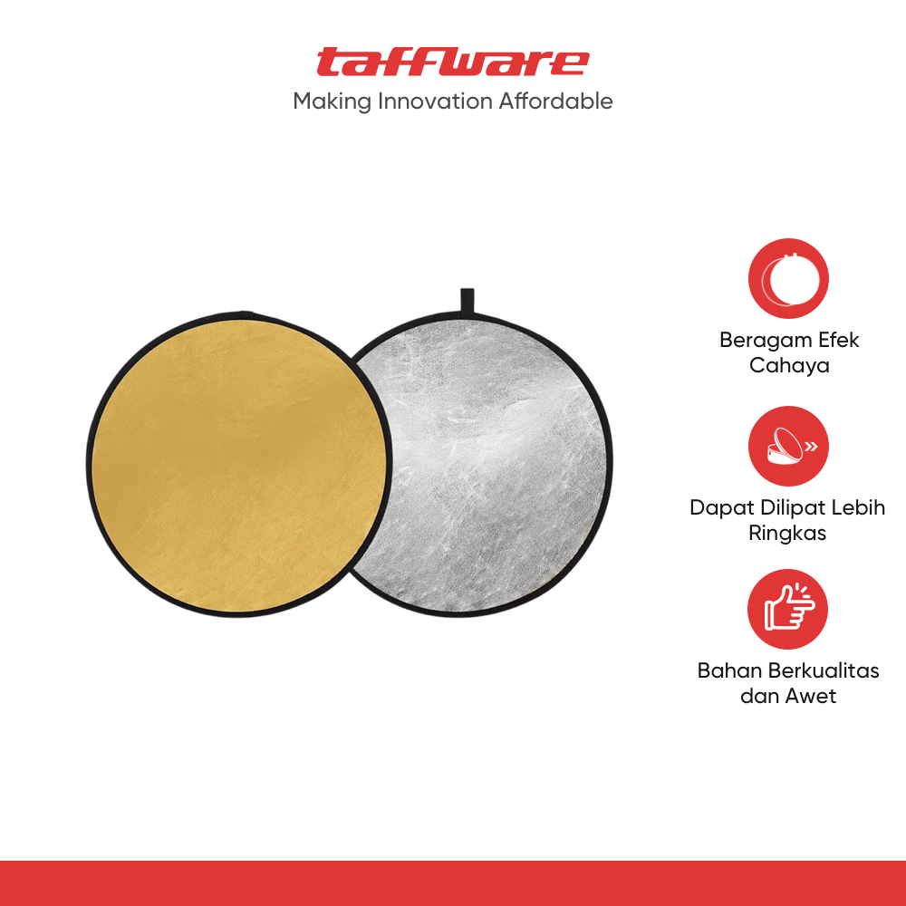 TaffSTUDIO Reflektor Cahaya Fotografi Studio 2in1 Foldable 60cm - YE-R110