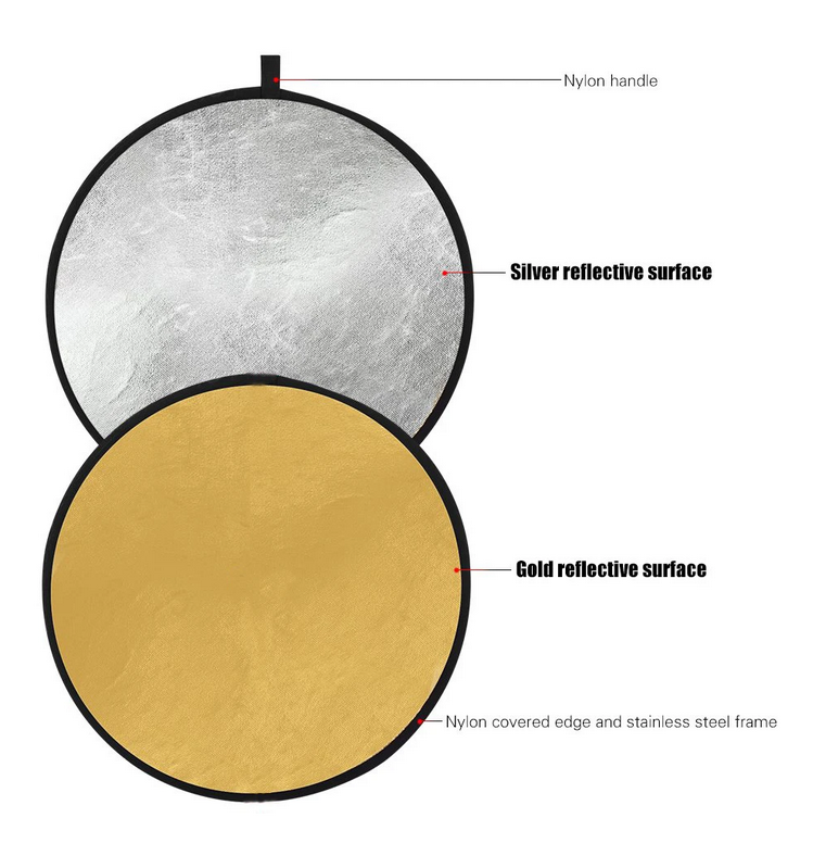 TaffSTUDIO Reflektor Cahaya Fotografi Studio 2in1 Foldable 60cm - YE-R110