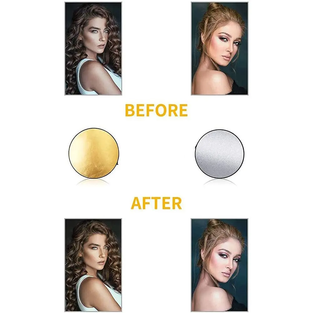 TaffSTUDIO Reflektor Cahaya Fotografi Studio 2in1 Foldable 60cm - YE-R110