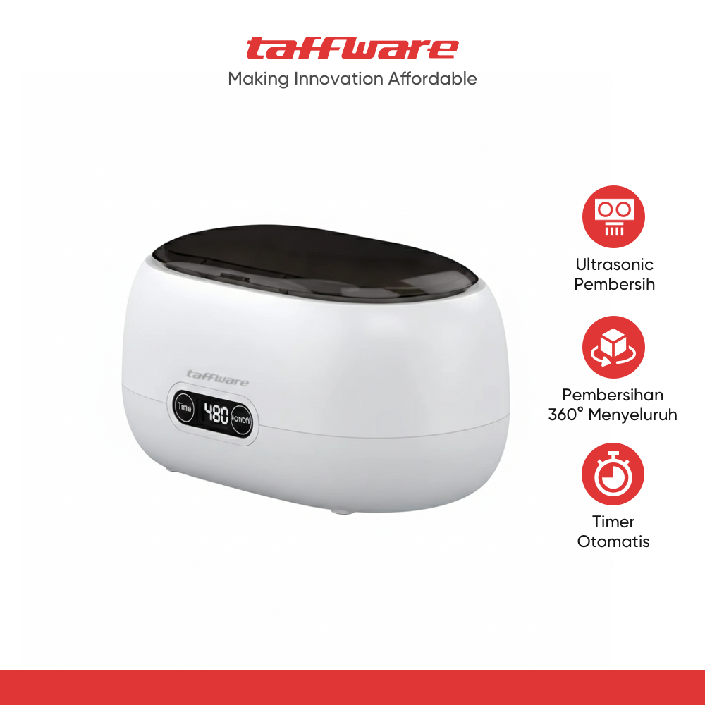 Taffware Pembersih Kacamata Perhiasan Ultrasonic Cleaner 45kHz 600ml - SJ-W3