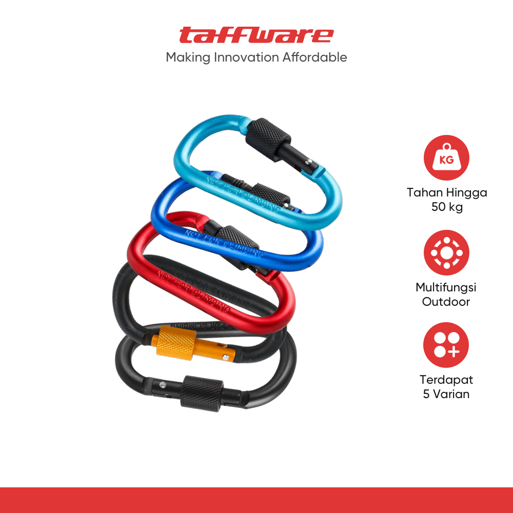 TaffSPORT Karabiner Gantungan Tas Aluminium Quickdraw Carabiner - K12L