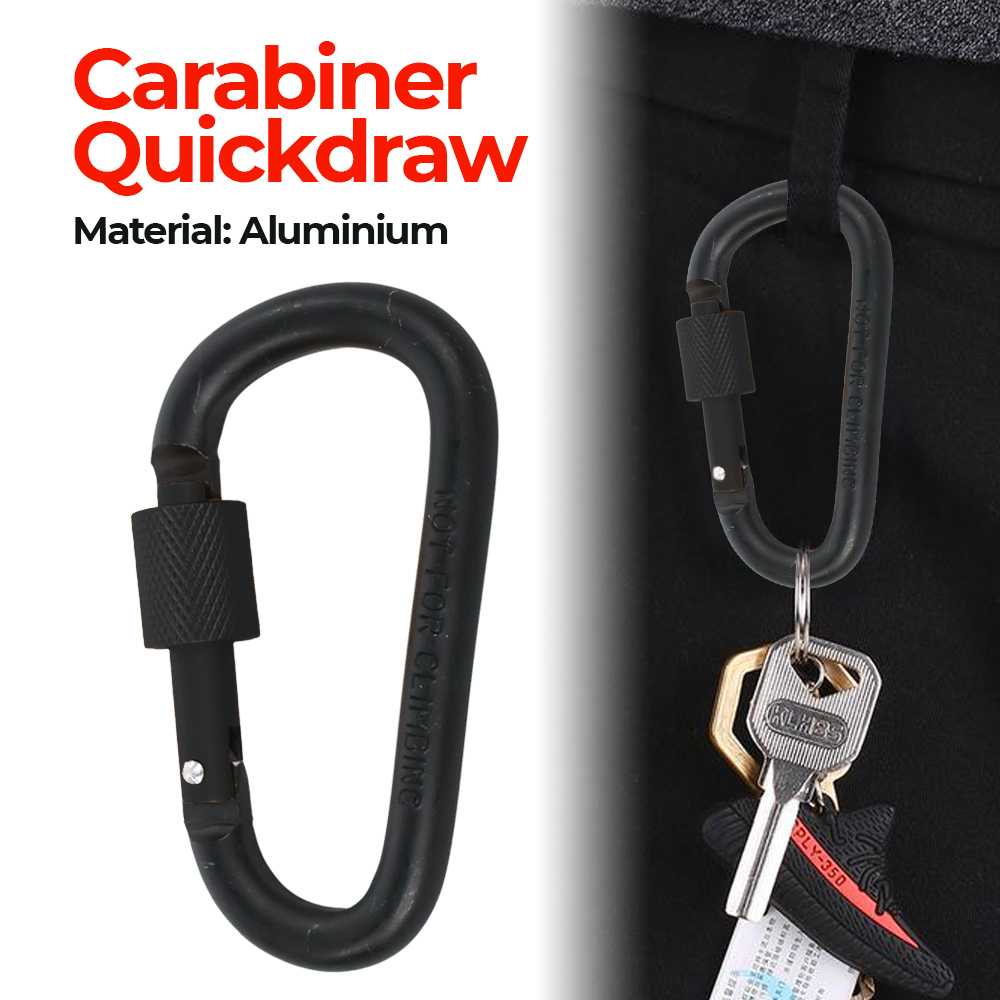TaffSPORT Karabiner Gantungan Tas Aluminium Quickdraw Carabiner - K12L